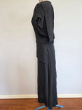 Black Rayon Gown Beading and Peplum <br> (B-36" W-28" H-34")