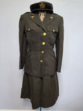 Named Army Nurse Uniform Grouping: Jacket, Skirt, Hat, Blouse, Tie & More <br> (B-34" W-24" H-34")