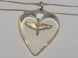 Army Air Corps Lucite Heart Necklace