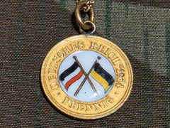 Deutsches Reich Enamel German and Austrian Flag Pfennig Necklace