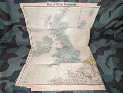 1941 British Islands and Northern France Map (Kriegshäfen u. Festungen)