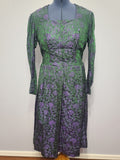 Green and Purple Dirndl <br> (B-40" W-34" H-50")