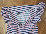 Pink and Dark Blue Striped Dress <br> (B-36" W-27" H-38")