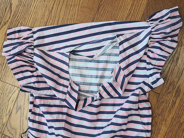 Pink and Dark Blue Striped Dress <br> (B-36" W-27" H-38")