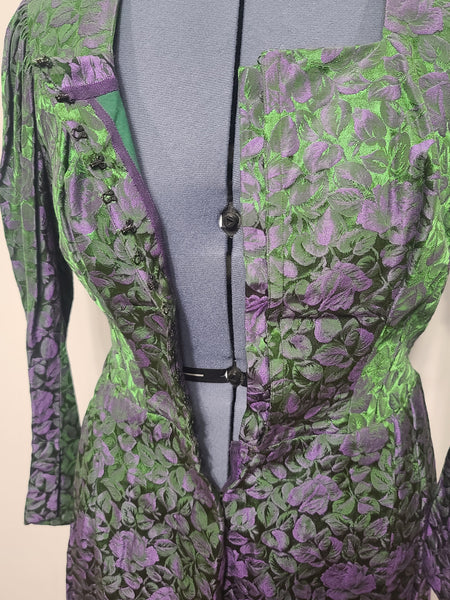 Green and Purple Dirndl <br> (B-40" W-34" H-50")