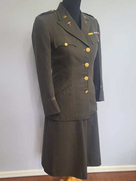 Army Nurse Uniform Jacket and Skirt <br> (B-33" W-26" H-35")
