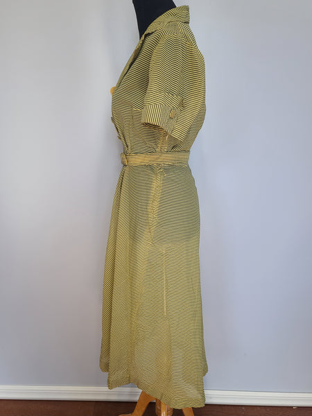 Lightweight Yellow Stripe Dress <br> (B-40" W-28" H-40")