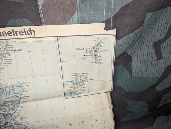 1941 British Islands and Northern France Map (Kriegshäfen u. Festungen)