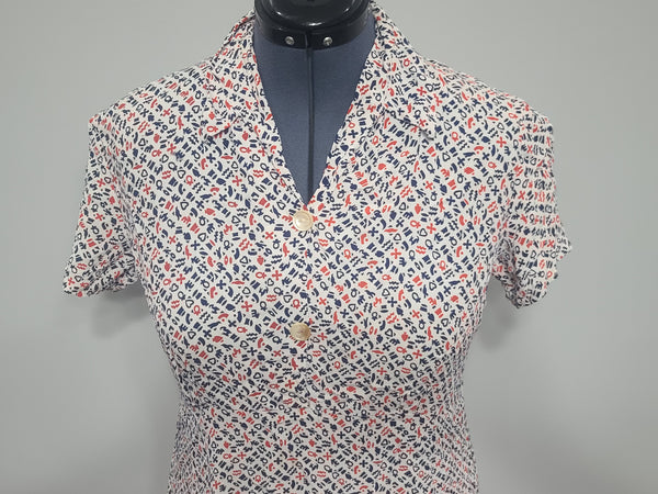 Symbols Novelty Print Dress <br> (B-41" W-35" H-41")