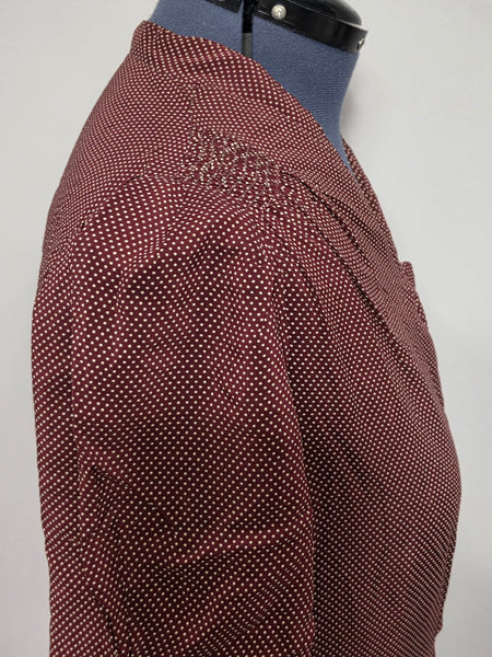 Maroon Dress with Tiny Polka Dots <br> (B-46" W-38.5" H-46")