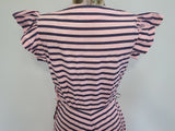 Pink and Dark Blue Striped Dress <br> (B-36" W-27" H-38")