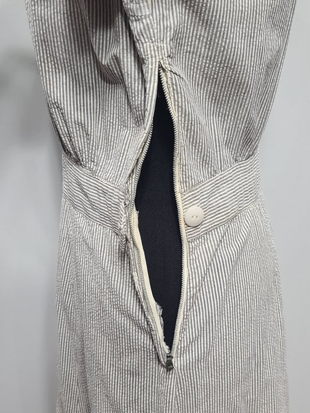 Navy WAVES Work Uniform Seersucker Dress <br> (B-38" W-29" H-37")