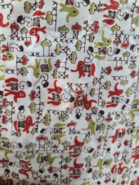 Elephant Novelty Print Dress <br> (B-44.5" W-38" H-49")