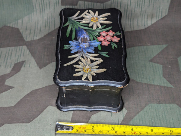Wood Edelweiss Hand Painted Jewelry Box