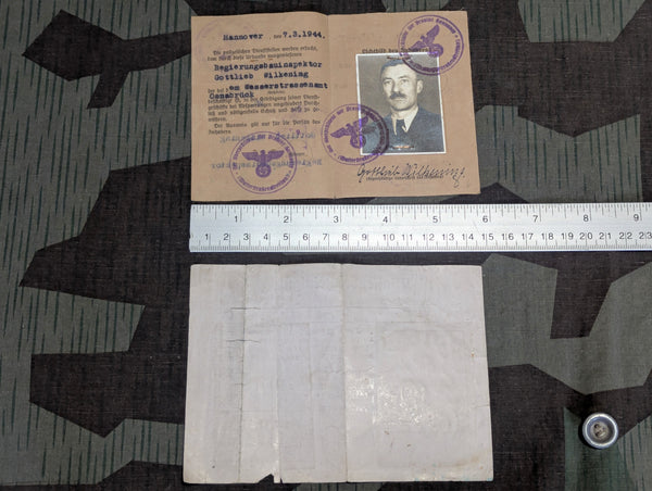 Original German Oilcloth Identification and Weapon Permit