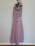 Pink and Dark Blue Striped Dress <br> (B-36" W-27" H-38")