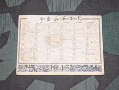 1945 Small Calendar (Postcard Size)