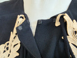 Black Dress with White Lace and Buttons <br> (B-36" W-29" H-35")