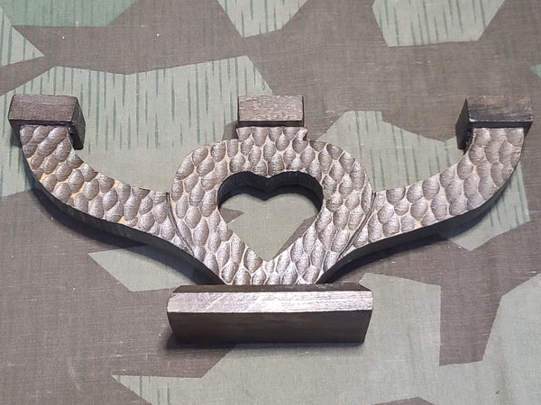 German Hand Carved Heart Shaped 3 Candle Holder