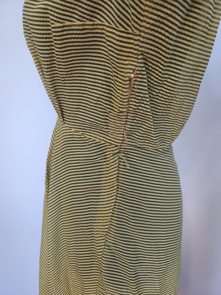 Lightweight Yellow Stripe Dress <br> (B-40" W-28" H-40")