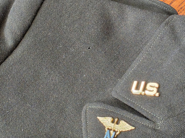 Named Army Nurse Uniform Grouping: Jacket, Skirt, Hat, Blouse, Tie & More <br> (B-34" W-24" H-34")