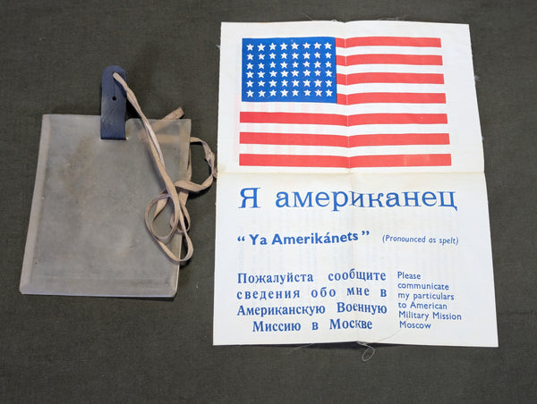 Original WWII USAAF Russian Blood Chit With Plastic Envelope