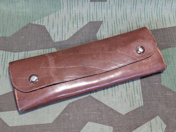 Period German Leather Pencil Case With Contents