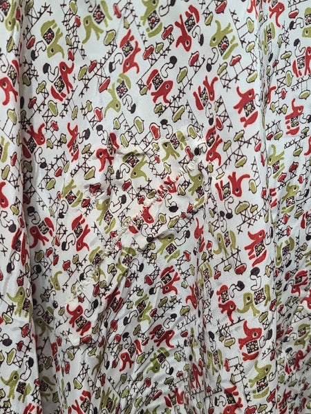 Elephant Novelty Print Dress <br> (B-44.5" W-38" H-49")