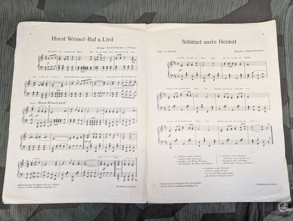 Horst Wessel Lied Sheet Music Volks Ausgabe