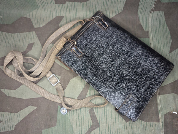 German Pebbled Map Case With Good Webbing Strap
