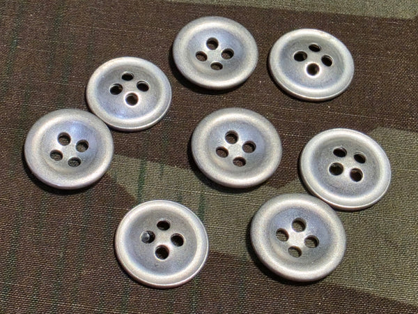 Original Army Trouser Buttons Dished Metal 18mm 4 Hole