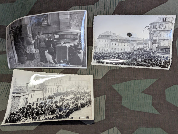 Lot of 3 Photos with Damage Nice Mercedes Car