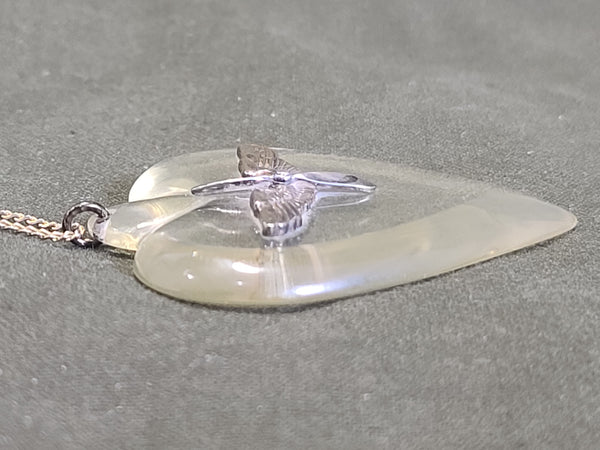 Army Air Corps Lucite Heart Necklace