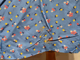 Blue Cold Rayon Flower Print Dress <br> (B-42" W-40" H-45")