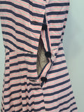 Pink and Dark Blue Striped Dress <br> (B-36" W-27" H-38")