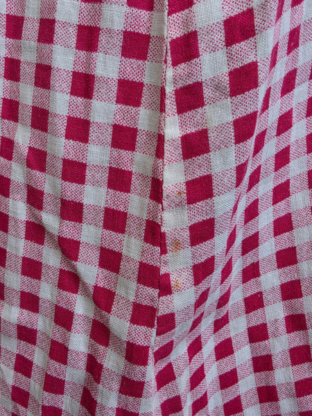 Red and White Gingham Dress <br> (B-41" W-32" H-40")