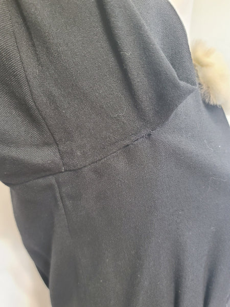 German Black Dress with Fur Trim <br> (B-34" W-29.5" H-38")