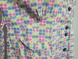Colorful Print Button Down Dress <br> (B-52" W-44.5" H-52")