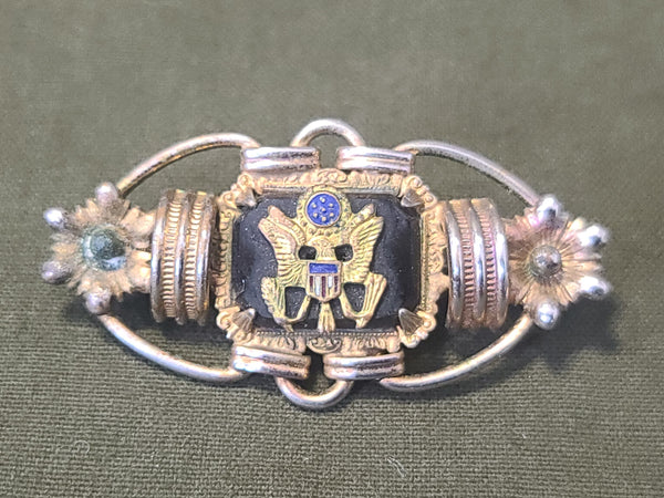 Army Eagle & Flowers Sweetheart Bracelet and Pin Set
