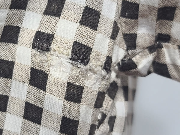 Brown Tan Checkered Dress <br> (B-38" W-30" H-41")