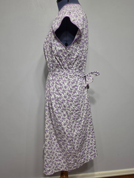 Purple Flower Print Dress <br> (50" Bust)