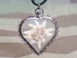 Edelweiss Heart Shaped Velvet Necklace 835 Silver