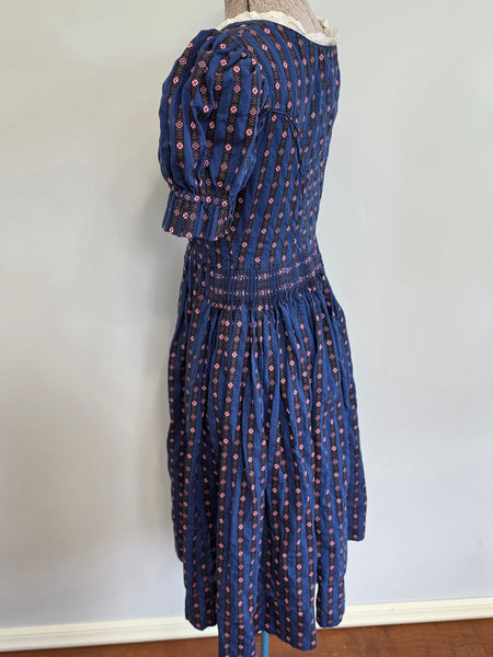 Blue and Pink Dirndl <br> (B-33" W-26")