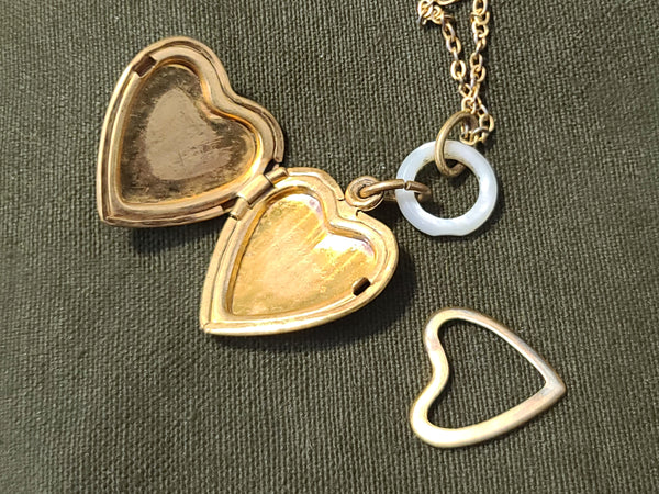 Marine Corps Sweetheart Locket Necklace Mother of Pearl
