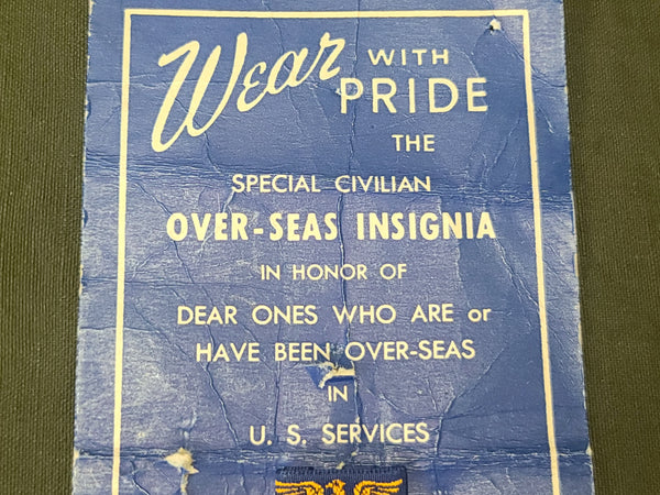 Over Seas Sweetheart Pin on Card