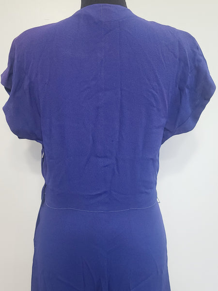 DuBarry Blue Sequin Gown 1945 <br> (B-38" W-29" H-38")