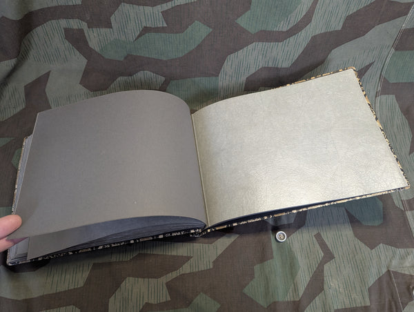 Partial German Family Photo Album Faux Snake Skin Cover