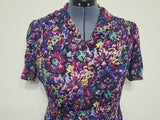Purple Flower Print Dress <br> (B-48" W-40" H-49")