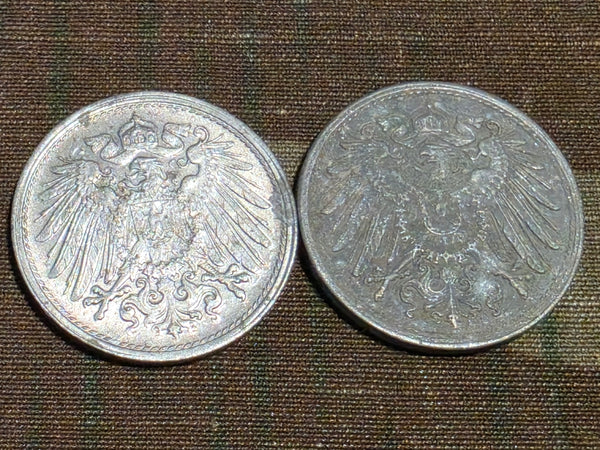 Lot of 4 Weimar 10 Pfennig Coins (1920s)