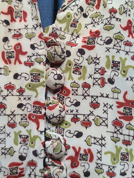 Elephant Novelty Print Dress <br> (B-44.5" W-38" H-49")